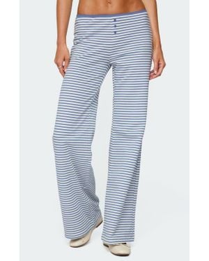 Edikted Monti Stripe Wide Leg Pants - Blue