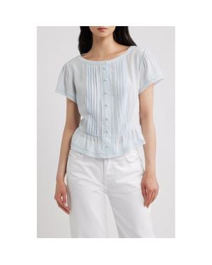 FRAME The Silk Coquette Top - Blue
