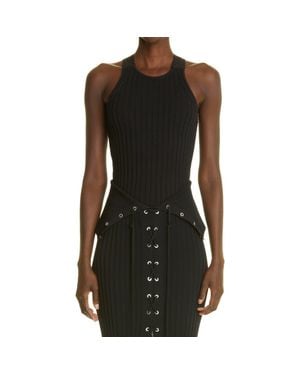 Dion Lee Rib Racerback Tank Top - Black