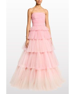 Jenny Packham Adore Tiered Bow Gown - Pink