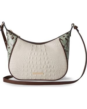 Brahmin Corinne Croc Embossed Leather Crossbody - Gray