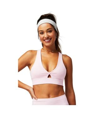 Fabletics Oasis Twist Medium Impact Sports Bra - Brown