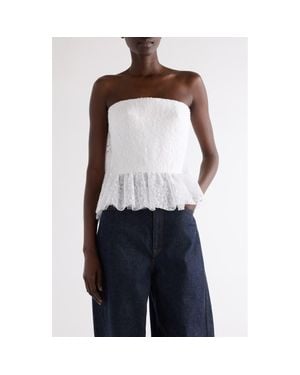 Givenchy Cape Back Lace Bustier Top - Blue
