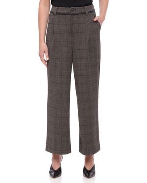 Bagatelle Pleated Plaid Crop Pants - Multicolor
