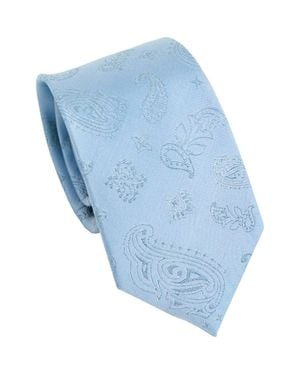 Lost Pattern Paisley Silk Jacquard Tie - Blue