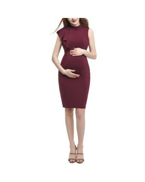 Kimi + Kai Josephine Ruffle Maternity Sheath Dress - Red