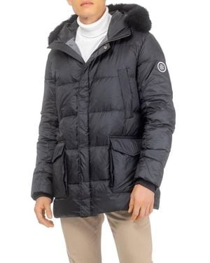 Gorski Apres-Ski Jacket With Detachable Genuine Shearling Hood Trim - Black