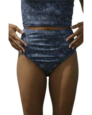 Geode Swimwear Cobalt High Waisted Bottoms - Blue