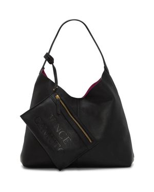 Vince Camuto Jenna Pebble Leather Hobo Bag - Black