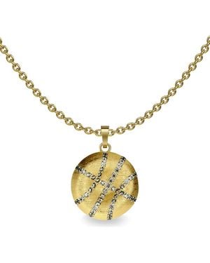 Paskal The Basketball Crooked Ball Diamond Pavé Necklace - Metallic