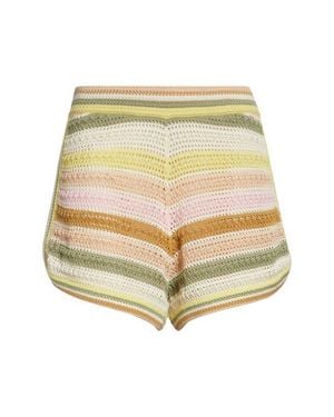 Zimmermann Indra Stripe Cotton Open Stitch Shorts - Natural
