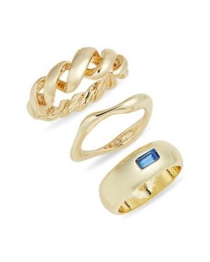 Nordstrom 3-Pack Assorted Rings - Metallic