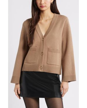 Open Edit Wide Sleeve Cardigan - Natural