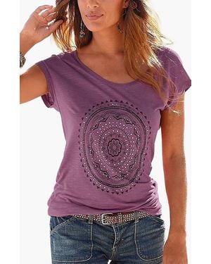 Lascana Mosaic Boho Print Top - Purple