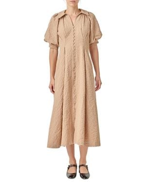 English Factory Button Front Maxi Dress - Natural