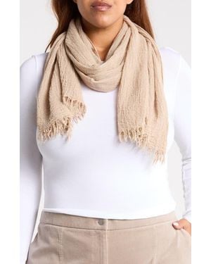 Eileen Fisher Cozy Crinkle Gauze Scarf - White