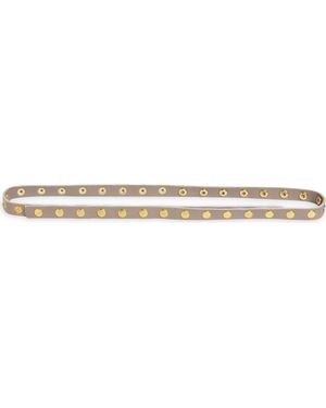 Ada 'Cala' Studded Skinny Leather Belt - Natural