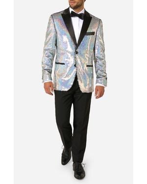 Opposuits Holographic Sequins Dinner Jacket - Gray