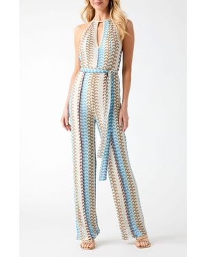 Guess Gianna Fearne Sleeveless Wide Leg Jumpsuit - Blue