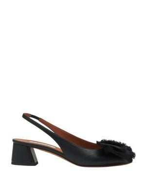Lanvin Leather Heeled Slingback Ballerina - Black