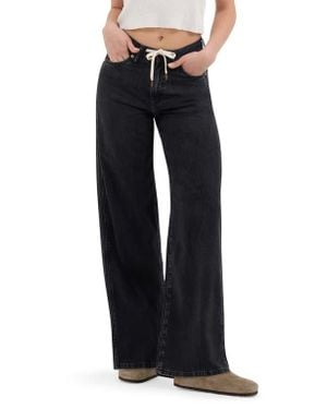 Wrangler Tie Waist Wide Leg Jeans - Blue