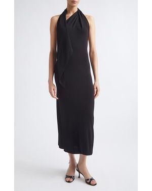 Altuzarra Mitchell Scarf Halter Knit Maxi Dress - Black