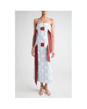 GIA STUDIOS Ami Woven Satin Dress - Red
