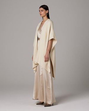 Voz Solid Alpaca Duster - White