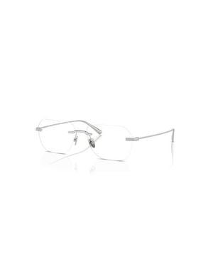 Ferrari 55Mm Rectangle Optical Glasses - Metallic