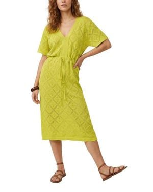 Raffya Santorina Knitted Midi Dress - Yellow
