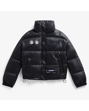 OFF SEASON Philadelphia Eagles Faux Leather Puffer Jacket - Blue