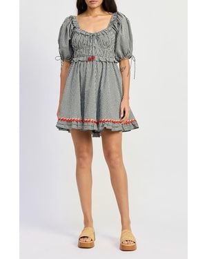 JACQUIE THE LABEL Emmie Babydoll Minidress - Black