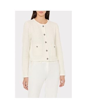 MILLY Sade Textured Cardigan - White