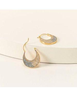 Uncommon Goods Sliced Raw Diamond Crescent Earrings By Shana Gulati - Natural