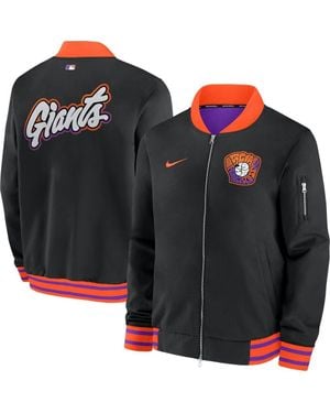 Nike San Francisco Giants 2025 City Connect Authentic Collection Full-Zip Bomber Jacket - Black