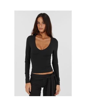 Sasha Therese Eveline Top - Black