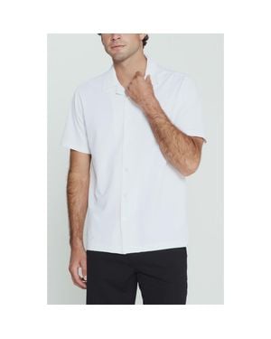 7 Diamonds Sutherland Stretch Seersucker Camp Shirt - White