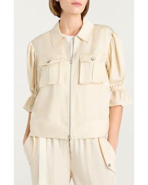 Cinq À Sept Holly Ruffle Sleeve Jacket - Natural