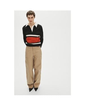 H&M Cotton Canvas Pants - Natural
