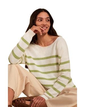 Celtic & Co. Gauzy Boat Neck Sweater - Brown