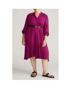 UNIVERSAL STANDARD Liquid Long Sleeve Dress - Purple