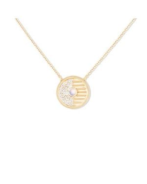 Campbell + Charlotte Found Small Disk Pendant Necklace - Metallic