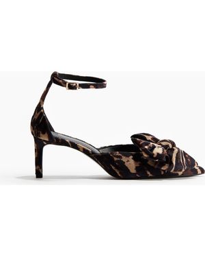 H&M Bow-Detail Velour Court Shoes - Black