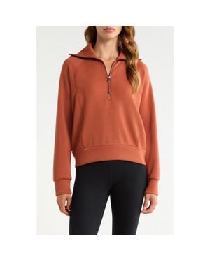 Spanx Airessentials Half Zip Sweatshirt - Red