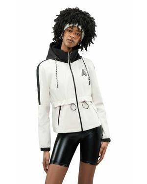 Alpenhaus Enneth Hooded Windbreaker With Adjustable Waist - White