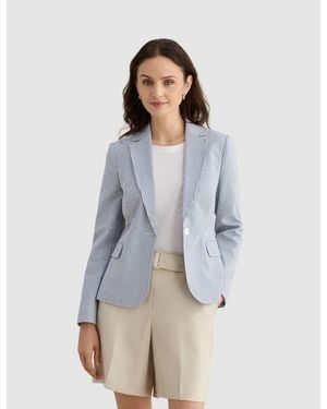 Hobbs Blake Structured Single-Button Blazer - White