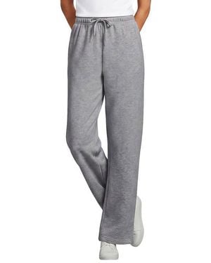 Lands' End Serious Sweats High Rise Relaxed Straight Leg Pants - Gray