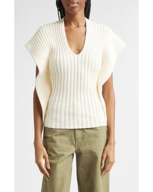 OSSOU Greer Cutout Rib Cotton Sweater - White
