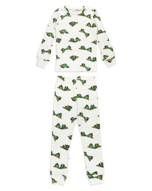 L'ovedbaby X 'The Very Hungry Caterpillar' Kids' Fitted Organic Cotton Two-Piece Pajamas - White