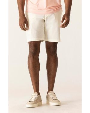 Dek Galaxy 8.5-Inch Bermuda Flat Front Stretch Twill Shorts - Natural